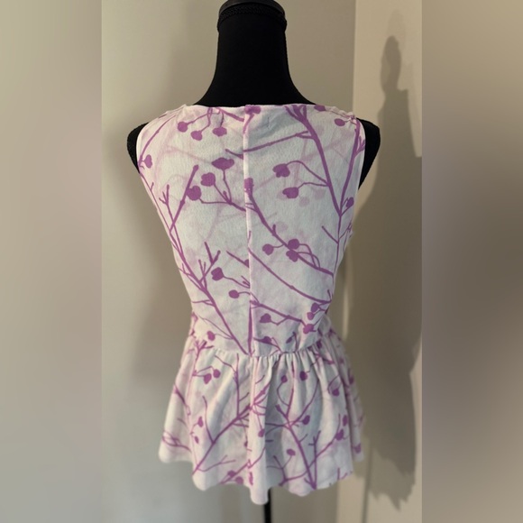 Sweet Pea White & Purple Sleeveless Top retro soft grunge Y2K women’s medium‎ - Picture 4 of 10